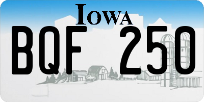 IA license plate BQF250