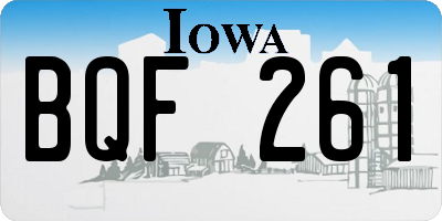 IA license plate BQF261