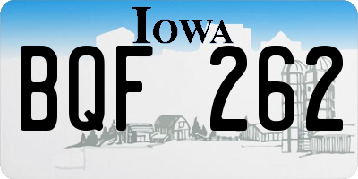IA license plate BQF262