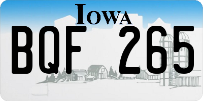IA license plate BQF265
