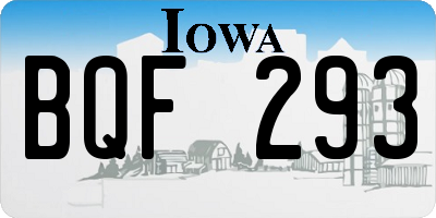 IA license plate BQF293