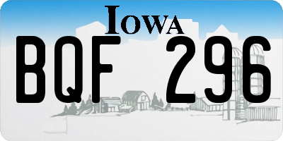 IA license plate BQF296