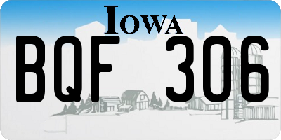 IA license plate BQF306