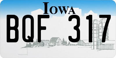 IA license plate BQF317