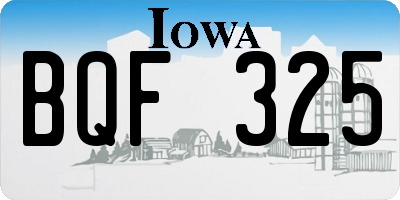 IA license plate BQF325