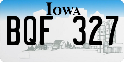 IA license plate BQF327