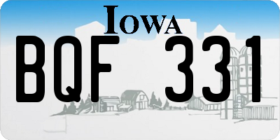 IA license plate BQF331