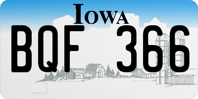 IA license plate BQF366