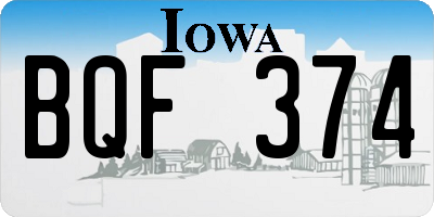 IA license plate BQF374