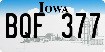 IA license plate BQF377