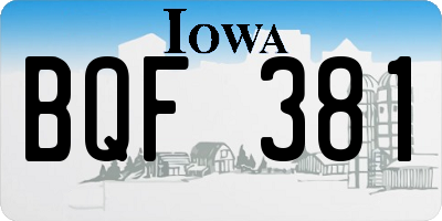 IA license plate BQF381