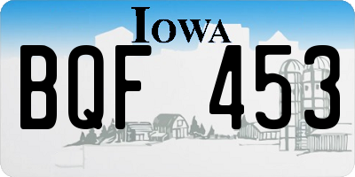IA license plate BQF453