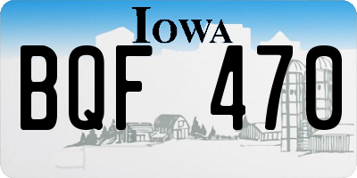 IA license plate BQF470