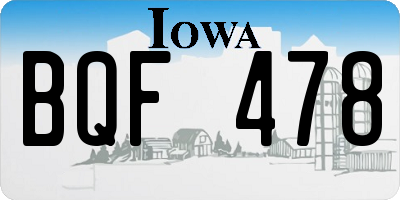 IA license plate BQF478