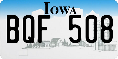IA license plate BQF508