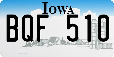 IA license plate BQF510