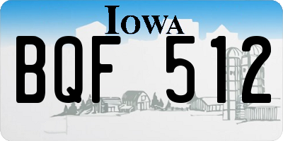 IA license plate BQF512