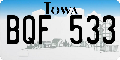 IA license plate BQF533