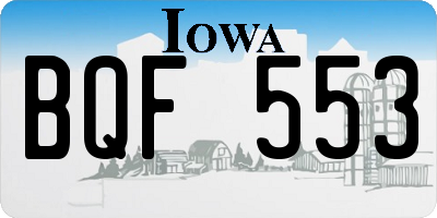 IA license plate BQF553