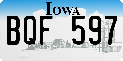 IA license plate BQF597