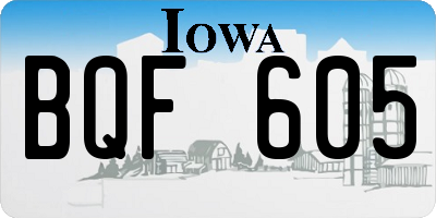 IA license plate BQF605