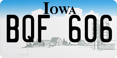 IA license plate BQF606