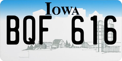 IA license plate BQF616