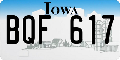 IA license plate BQF617
