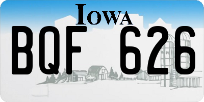 IA license plate BQF626