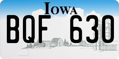 IA license plate BQF630
