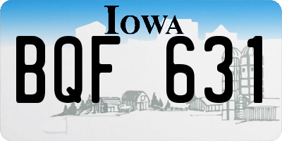 IA license plate BQF631