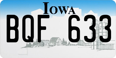 IA license plate BQF633