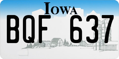 IA license plate BQF637