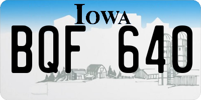 IA license plate BQF640