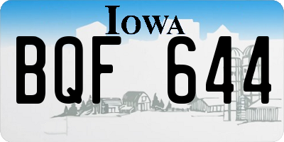 IA license plate BQF644