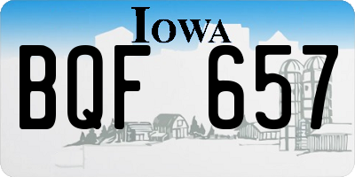 IA license plate BQF657