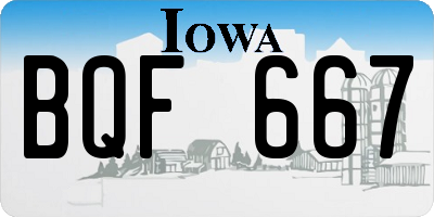 IA license plate BQF667