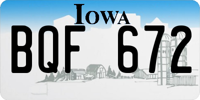 IA license plate BQF672