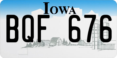 IA license plate BQF676