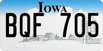 IA license plate BQF705