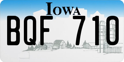 IA license plate BQF710