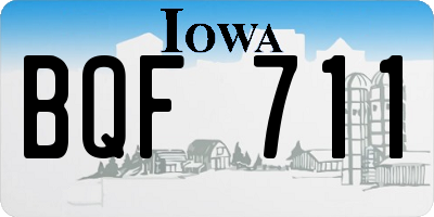 IA license plate BQF711