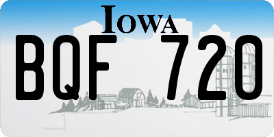 IA license plate BQF720