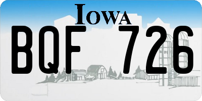 IA license plate BQF726