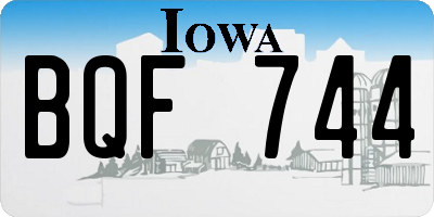 IA license plate BQF744