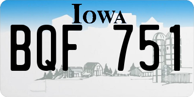 IA license plate BQF751