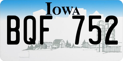 IA license plate BQF752