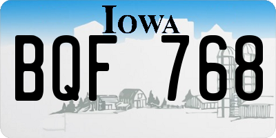 IA license plate BQF768