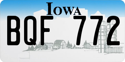 IA license plate BQF772