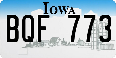 IA license plate BQF773